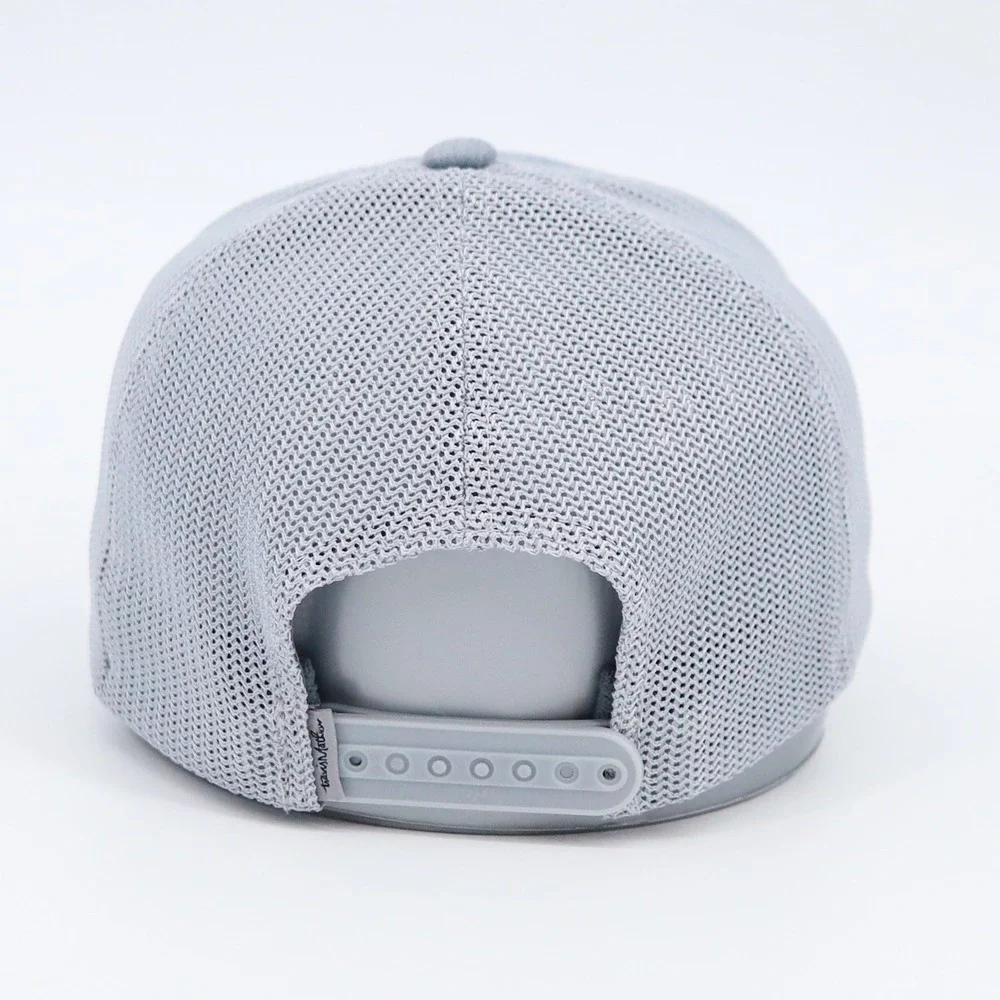 TravisMathew Trucker Hat Mens OSFA Grey California Republic Bear Patch Snapback